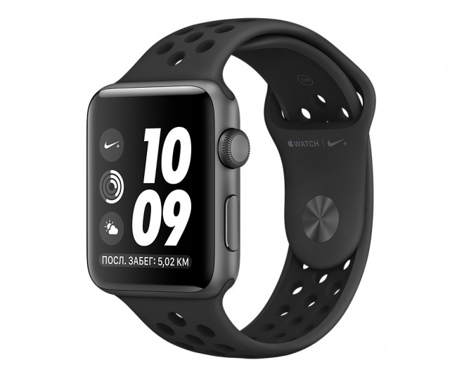 Apple Watch Nike 38mm Space Gray Aluminum Case with Anthracite / Black Nike Sport Band (MQ162)